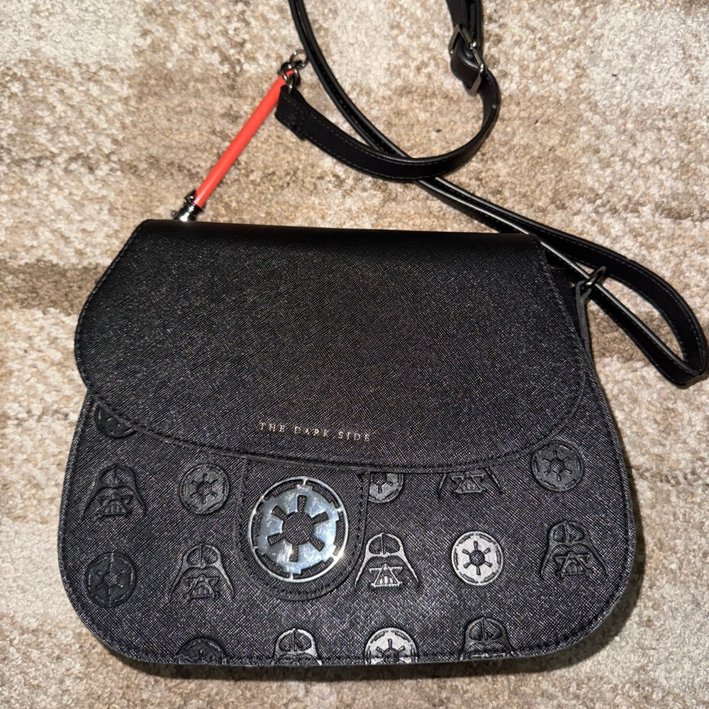 Loungefly Black Crossbody Bag with Embossed Design